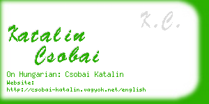 katalin csobai business card